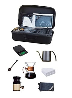 اشتري طقم ماكينة تحضير القهوة بور اوفر مكون من 7 قطع مع حقيبة حمل محمولة (مجموعة هدايا القهوة) في الامارات