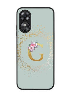 Buy Rugged Black edge case for Oppo A17 Slim fit Soft Case Flexible Rubber Edges TPU Gel Thin Cover - Custom Monogram Initial Letter Floral Pattern Alphabet - G (Light Grey) in UAE