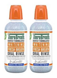Buy TheraBreath Whitening Fresh Breath Oral Rinse, Dazzling Mint, 473 ml, Pack of 2 in UAE