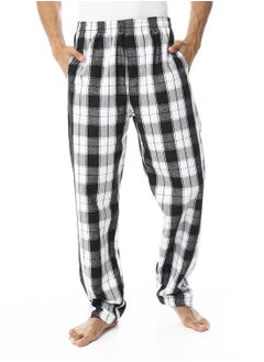 اشتري Plaid Pattern Elastic Waist Pajama Bottom _ Black & White في مصر