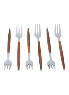 Buy Wooden Hand Iron Sweet Forks 6 Pieces in Saudi Arabia