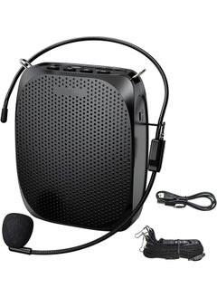 اشتري Voice Amplifier Teachers,Megaphone Speaker Portable PA System with Microphone Headset(Work of 12hours) Supports MP3 Format Audio for Tour Guides Coaches Yoga Fitness Instructors(Black) في السعودية