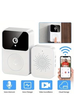 Buy Smart Home Mini Wifi Video Doorbell Camera Wide Angle Night Vision Voice Change Two Way Audio Real Time Intercom Battery Powered Wireless Security Visual Jingle Bell With Dingdong Easy To Install & Us in Saudi Arabia