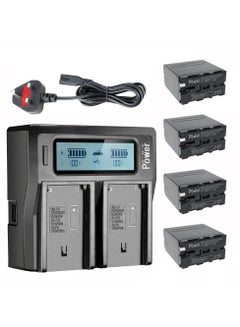 Buy DMK Power NP-F970/NP-F960"4 Pcs 9800mAh Battery and 1 x DC-01 Digital Dual Battery Charger", made for LED Photo Video Lights and Monitor only (Not for Cameras & Camcorder) in UAE