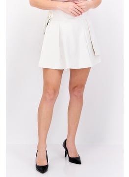 Buy Women Solid Mini Skirt, White in UAE