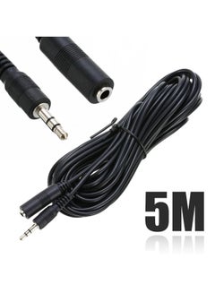 Buy Cable Audio (AUX) Extension Male To Female 5M - Black in Egypt