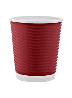 Buy 25 Cup Ripple Paper Red 8 Oz in Saudi Arabia