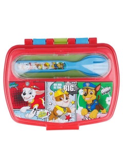 اشتري Funny Sandwich Box with Cutlery Paw Patrol Comic BPA Free Portable Lunch Container for Kids Customizable Design Perfect for Disney Cars Fans في الامارات