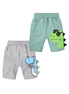 اشتري Toddler Boys Summer Cotton Shorts with Pocket Baby Casual Active Jogger Shorts  2-Pack في الامارات