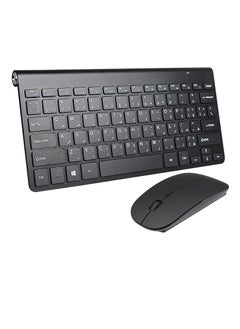 اشتري 2.4Ghz Wireless Keyboard Mouse Combo Ultra Thin Portable Keyboard with USB Receiver Compatible with Computer في الامارات