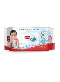 اشتري 99% Pure Water Baby Wipes Paraben Free Hypoallergenic Gentle & Nourishing Cleansing With Fliptop Lid Retains Moisture For Long 72 Wipes في السعودية