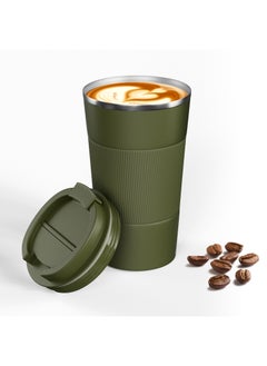 Buy Travel Coffee Mug, 510ml Vacuum Insulated Coffee Mug Spill Proof with Leakproof Lid, Stainless Steel Double Walled Reusable Coffee Tumbler for Hot and Cold Coffee Tea Water in Saudi Arabia