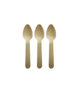 Buy Natural Wooden Mini Spoon 11Cm 50Pcs/Pkt in UAE