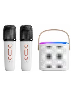 Buy Karaoke Portable Bluetooth Speaker With two Wireless Microphone TF Card AUX Connectivity and Type-C Charging in UAE