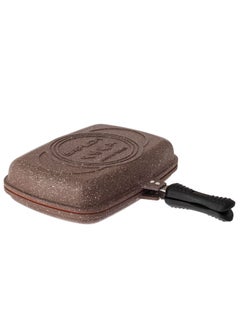 Buy Granite Brown Non-Stick Double Frying Pan 36X26X9cm in Saudi Arabia