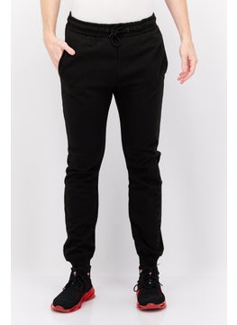 اشتري Men Regular Fit Brand Logo Jogger Pants, Black في الامارات