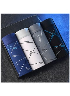 اشتري Boxed Men's Printed Breathable Four Corner Underwear Of 4 Pieces في الامارات