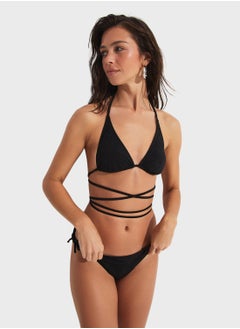 اشتري Tie Detail Plunge Neck Bikini في الامارات