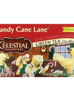 Buy Holiday Green Tea Candy Cane Lane Decaffeinated 18 Tea Bags 1.2 oz (35 g) in UAE