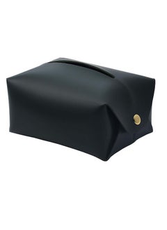 Buy Tissue Box, Black Tissue Holder Box, Large Size Rectangular Tissue Box Cover, PU Leather Modern Stylish Tissue Holder, Organizer Home Decorating with Excellent for Bedroom and Bathroom in Saudi Arabia