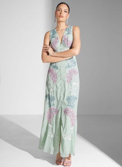 Buy Embellished Front Slit Dress in Saudi Arabia