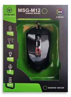 Buy Tyshen Gaming Mouse - Rgb Lights With 7 Buttons 3200DPI , MSG-M12 in Egypt