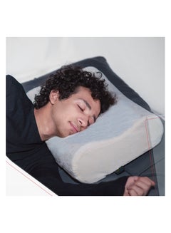 Buy Medical bed pillow for sleeping, American memory foam to prevent neck pain, 50 * 30 * 11, Off White in Egypt