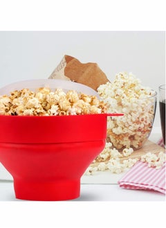 اشتري Silicone Microwave Popcorn Bowl Popper with Lid for Home Makers Handles Collapsible Bowl في الامارات