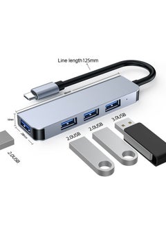 Buy USB C to USB Hub 4-Port USB Type-C to USB 3.0 Hub Adapter Thunderbolt 3 to USB Hub for MacBook Pro iMac, iPad Pro Laptop Drive External Hard Drive in Saudi Arabia