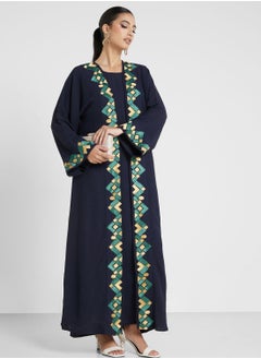 اشتري Embroidered Flared Sleeve Abaya في الامارات