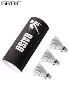 Buy Goose Feather Pack of 3, Badminton Shuttlecocks with Great Stability and Durability, High Speed Badminton Ball in Saudi Arabia