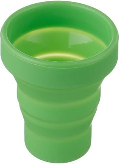 اشتري Qasem Silicone Foldable Cup with Lid, 150 ml - Green في مصر