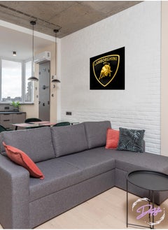 Buy Multicolor Lamborghini Logo Decorative Wall Art Wall Decor Card Board MDF Home Decor for Living Room, Drawing Room, Office Room and Bedroom 30CM x 30CM in Saudi Arabia