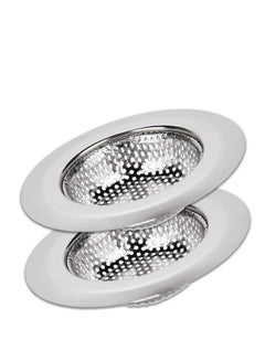 Buy Drain Strainer, Small Wide Rim 2.2" Diameter, Heavy Duty Stainless Steel Hair Catcher Drain Filter Perfect for Bathtub Wash basin Drain Hole Kitchen Sink Sewer Filter, 2Pcs in UAE
