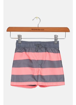 اشتري Toddlers Boy Stripe Board Shorts, Pink/Grey في الامارات