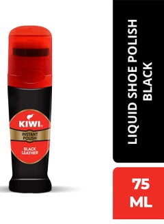 Buy Instant Shoe Polish - Black Leather - Easy To Use Liquid Wax Polish - Making It Look Fresher For Long - 75 ml in UAE