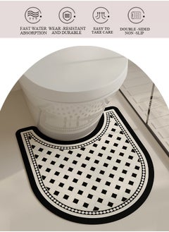 Buy Non-Slip Bath Mat Diatom Bath Mat Quick Drying U-Shaped Toilet Rugs Durable & Machine Washable Bathroom Floor Mats for Tub, Shower and Bath Room(50*55CM) in Saudi Arabia