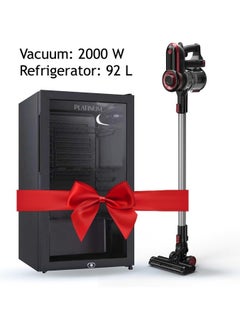 Buy Swift Plus Cordless Stick Vacuum 2000 W + 92 Liter Compact Design Single Door Mini Refrigerator Bundle Black in Saudi Arabia