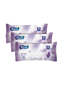 Buy 40 Wet Wipes with Lavender Scent Promo 3 Pcs in Egypt