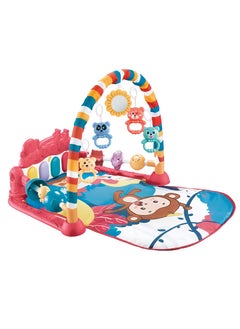 Buy Monkey Hat Pedal Piano Activity Baby Gyms And Playmats, Hanging Toys With Vibrant Colors For 0-12 Months - Red in UAE