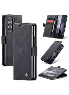 Buy CaseMe Samsung Galaxy Z Fold 6 5G Wallet Case Book Folding Flip Folio Case with Magnetic Kickstand Card Slots Protective Cover - Black in Egypt