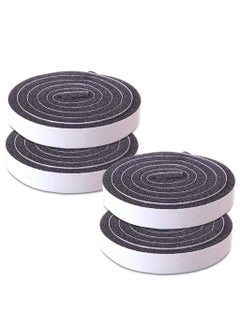 اشتري Adhesive Weather Stripping Foam Tape Window Door Draught Excluder SoundProof Strip Seals for Gap Seal 4 Rolls Total 4M Long Noise Muffling في الامارات