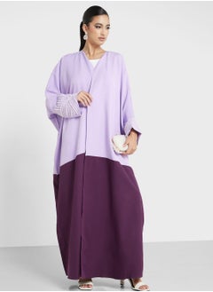 Buy Contrast Detail Embellished Abaya in Saudi Arabia