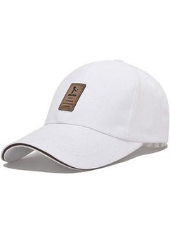 Buy Men Baseball Cap, Sports Golf Snapback Cap Shading Outdoor Simple Solid Hats Sun Protection, White in Saudi Arabia