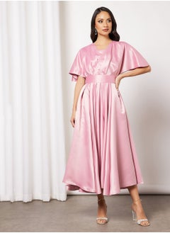 Buy Pleated Satin Dress in UAE