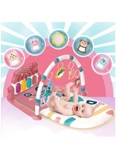 Buy Baby Play Mat Baby Gym,Piano Tummy Time Baby Activity Gym Mat with 5 Infant Learning Sensory Baby Toys, Music and Lights Boy & Girl Gifts for Newborn Baby 0 to 3 6 9 12 Months (Pink) in Saudi Arabia