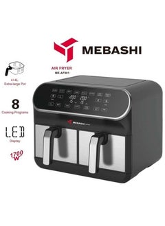 Buy Mebashi Dual Basket Air Fryer 1700W in UAE