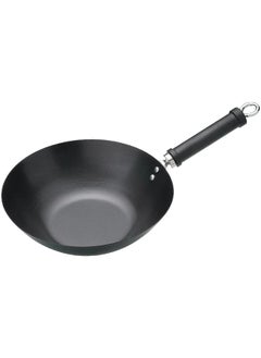 اشتري Oriental Carbon Steel Non Stick Wok Black 30Cm 12 Inch Sleeved L Kcor3 في السعودية