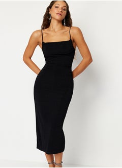 اشتري Black Shiny Knitted Elegant Evening Dress TPRSS24EL00037 في مصر