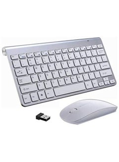 Buy 2.4Ghz Wireless Keyboard And Mouse Combo Ultra Thin Portable Keyboard Compatible with Computer, Laptop, Desktop, PC, Mac, For Windows XP/Vista / 7/8 / 10, OS Android in UAE